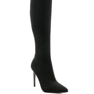 Kendall & Kylie Anabel Black Knit Boots